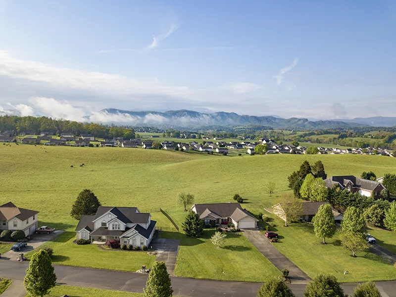 Drone picture of Pigeon Forge, TN