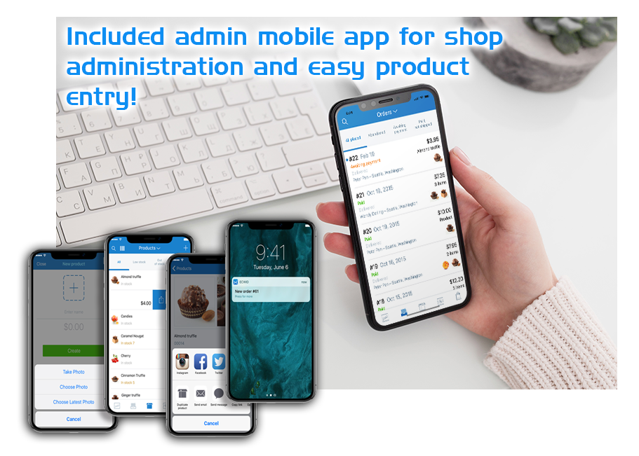 mobile app for shop administration